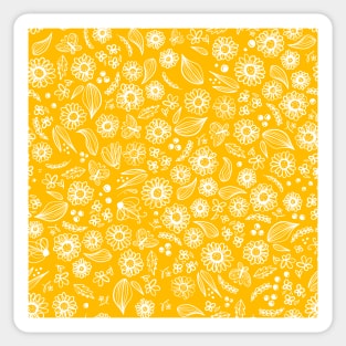 Floral Sketch Yellow Sticker